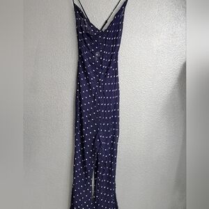 ASOS Navy Blue Polka Dot Jumpsuit    Size 8